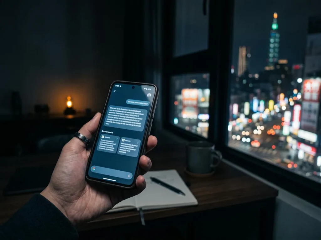 手機上的 AI 助理回答畫面